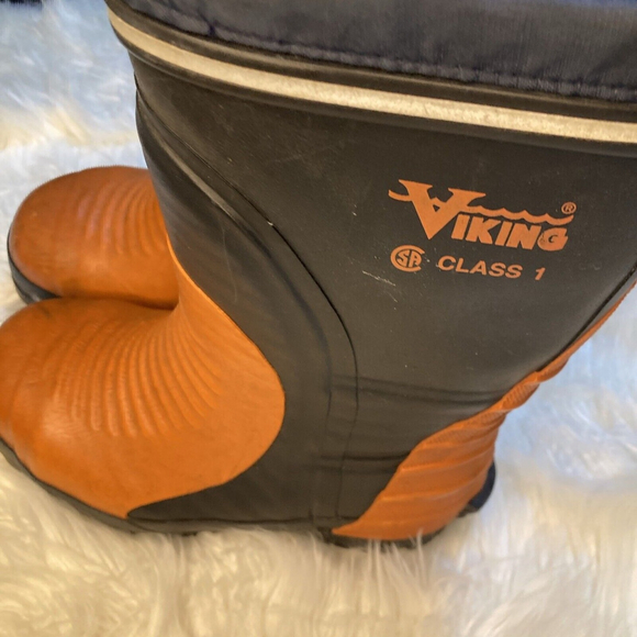 Viking Class 1 Footwear LM 60642 9603 Orange & Black Steel Toe Boots Size 5 Read - Picture 3 of 11